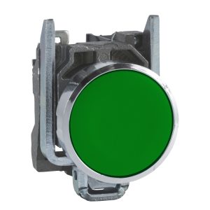 green flush complete pushbutton Ø22 spring return 1NO "unmarked"