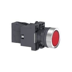 red flush complete illum push-button - Ø22 - flush - 220V AC - 1NC