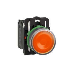 orange flush complete illum pushbutton Ø22 spring return 1NO+1NC 24V