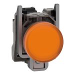 orange complete pilot light Ø22 plain lens with integral LED 24V