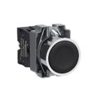 Complete push button, Easy Harmony XB2, metal, flush, black, 22mm, spring return, unmarked, 1NO