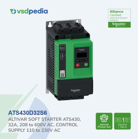 Soft starter, Altivar Soft Starter ATS430, 32A, 208 to 600V AC, control supply 110 to 230V AC